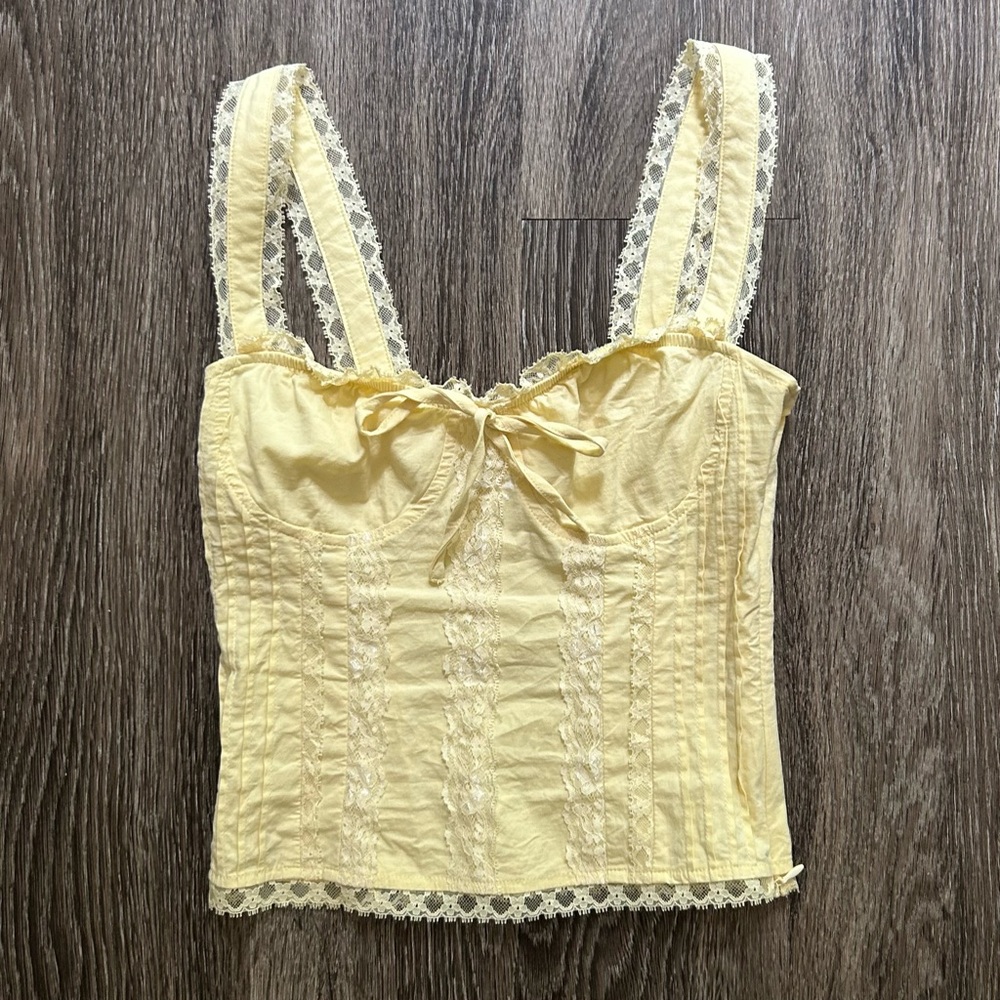 Yellow Lace Bustier Top - Picture 7 of 11